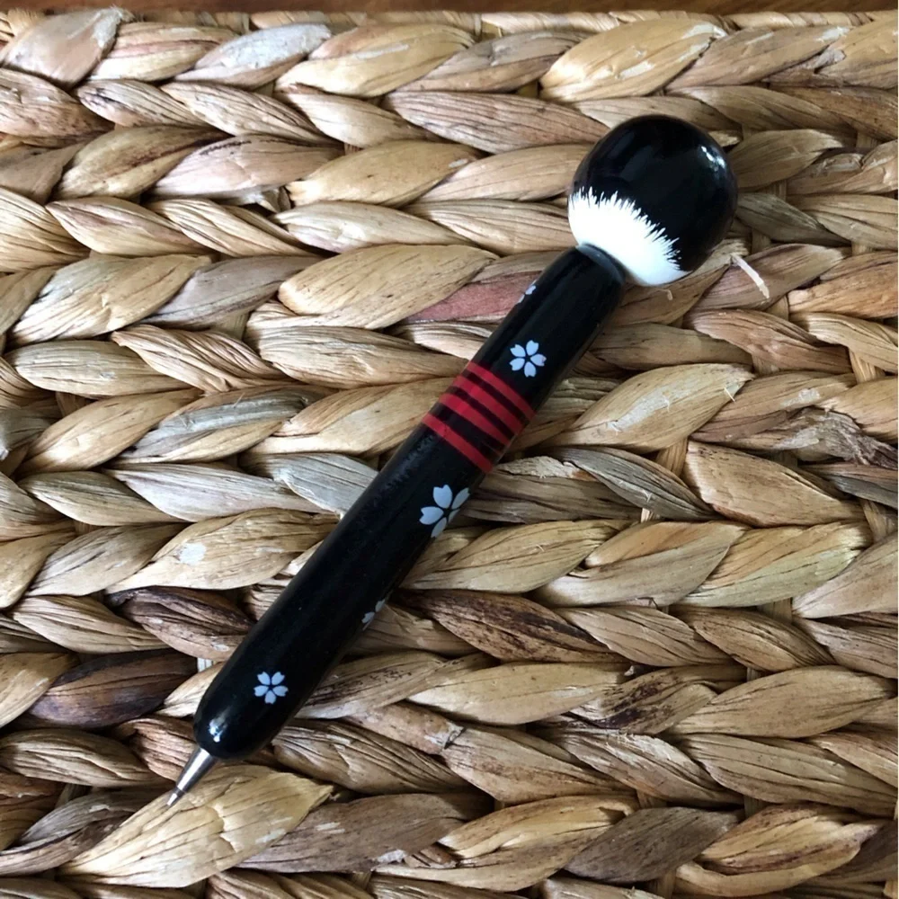 Handmade Asian style hand painted wood pen
